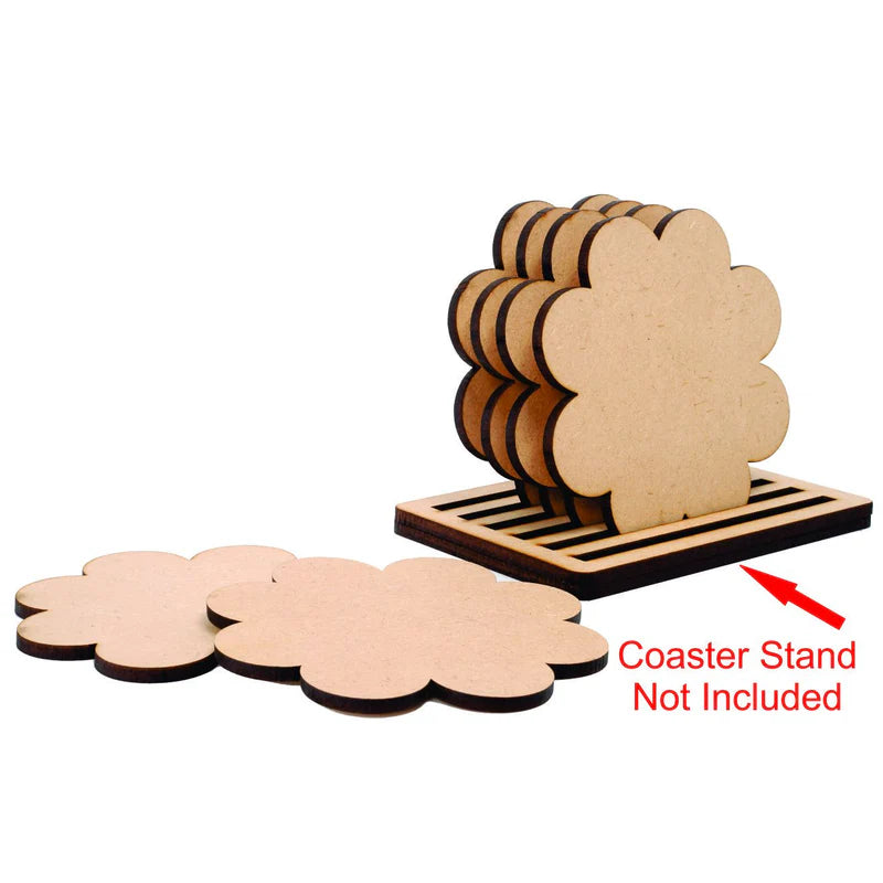 MDF Flower Shape Tea Coaster(6Pcs)