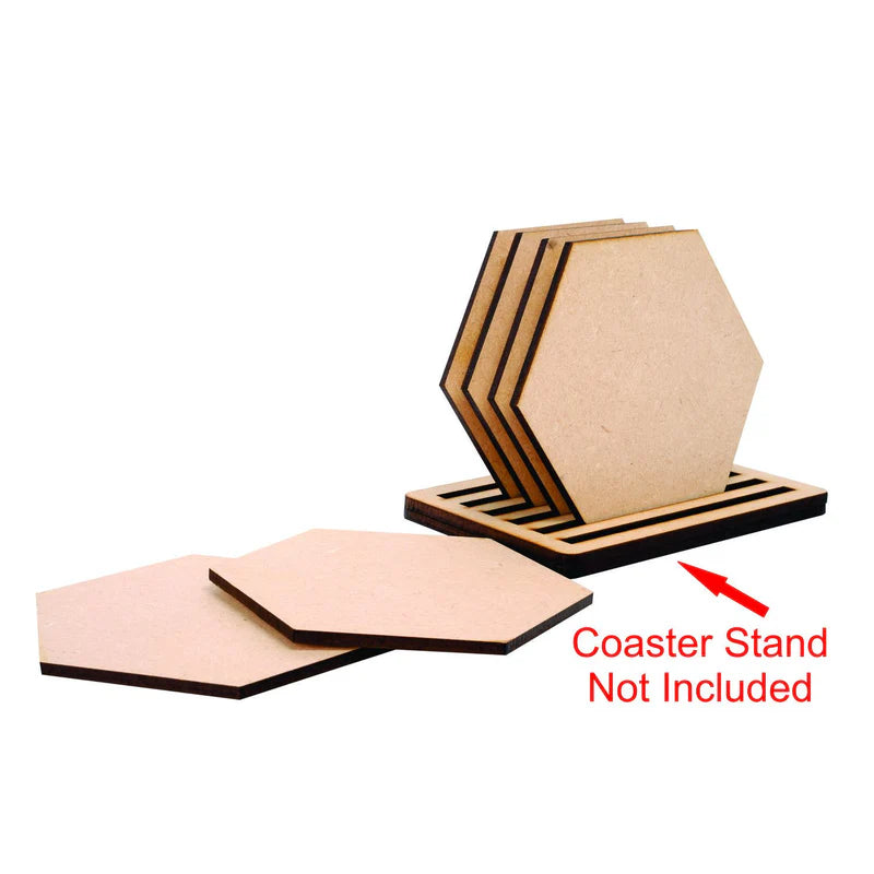 MDF Hexagon Tea Coaster(6Pcs)