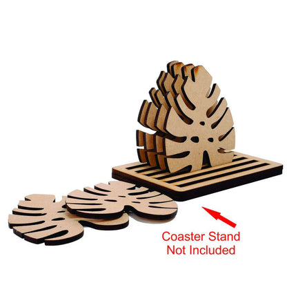 MDF Leaf Shape Tea Coaster(6Pcs)