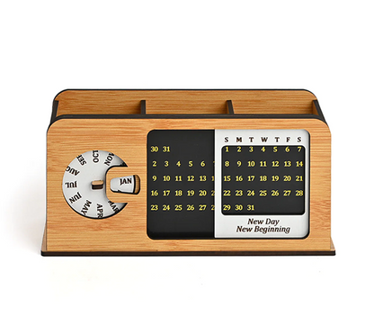 Retro Radio Look Calendar Desk Organizer | Lifetime Calendar | Desk Calendar | Desk Accessories | Corporate Gift