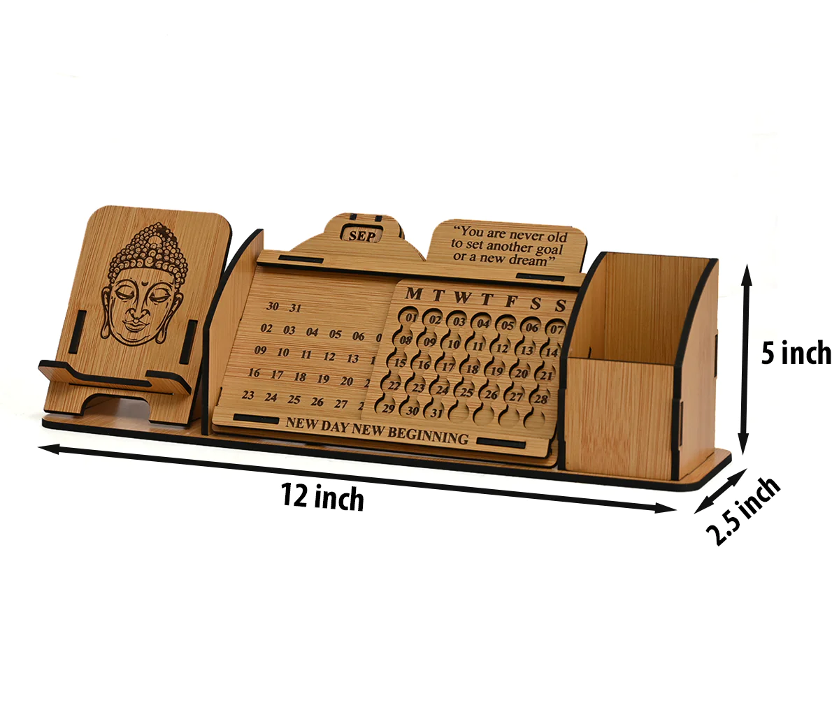 Lifetime Perpetual Calendar With Desk Organizer and Mobile Stand | Desk Calendar | Mobile Accessories | Corporate Gift