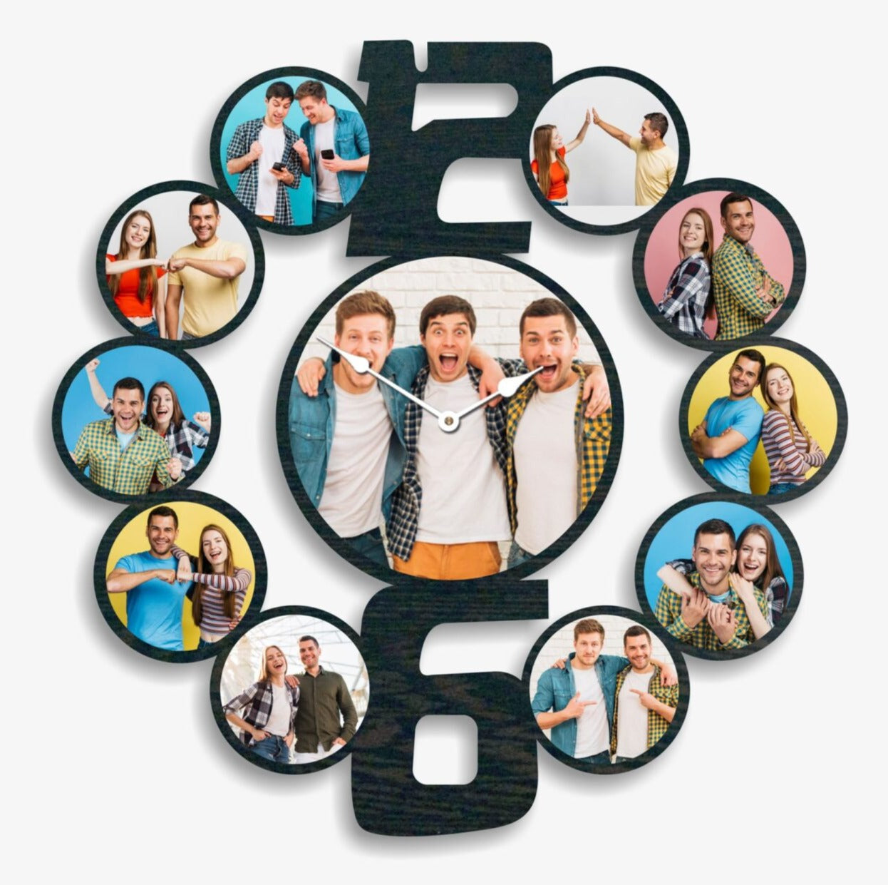 Personalised Wall Clock | 11 Photo Wall Clock |  PC 02