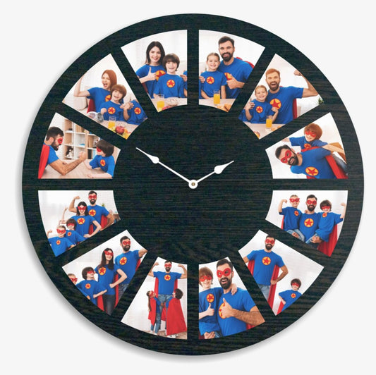 Personalised Wall Clock | 12 Photo Wall Clock | PC 09