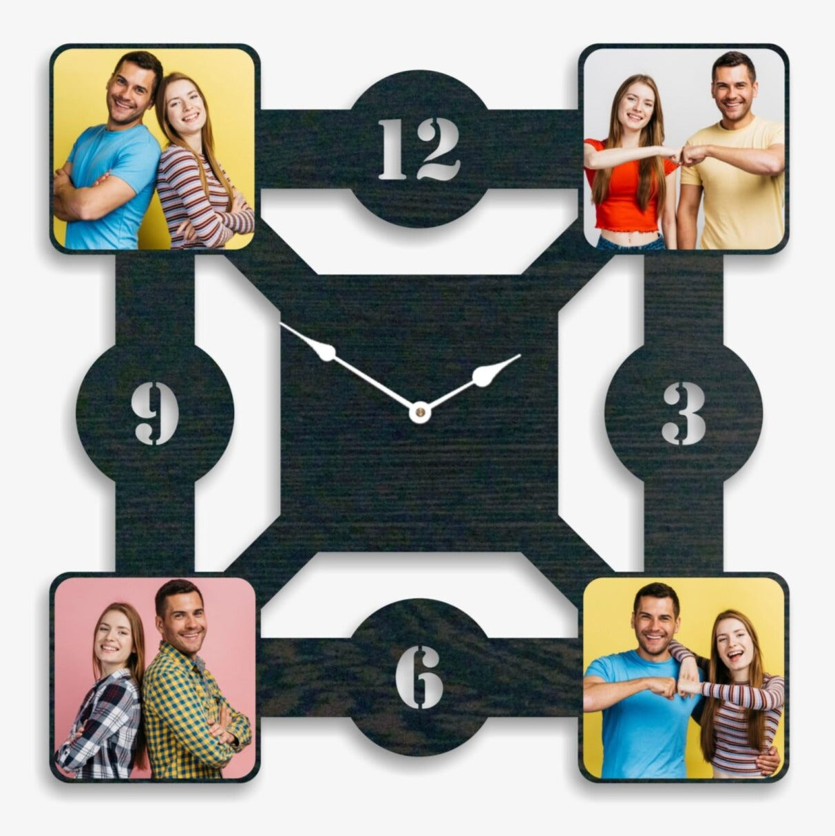 Personalised Wall Clock | 4 Photo Wall Clock | PC 08