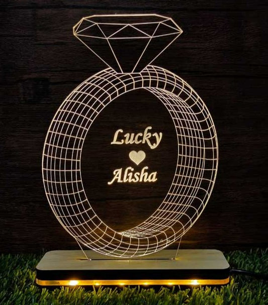 Best Couple | Diamond Ring 3D Illusion Lamp