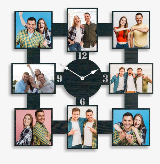 Personalised Wall Clock | 8 Photo Wall Clock |  PC 01