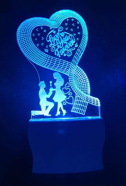 Love Heart - 3D Illusion Lamp | Happy Anniversary