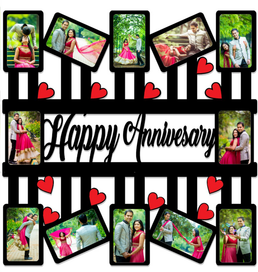 12 Pic Personalised Anniversary Collage Photo Frame