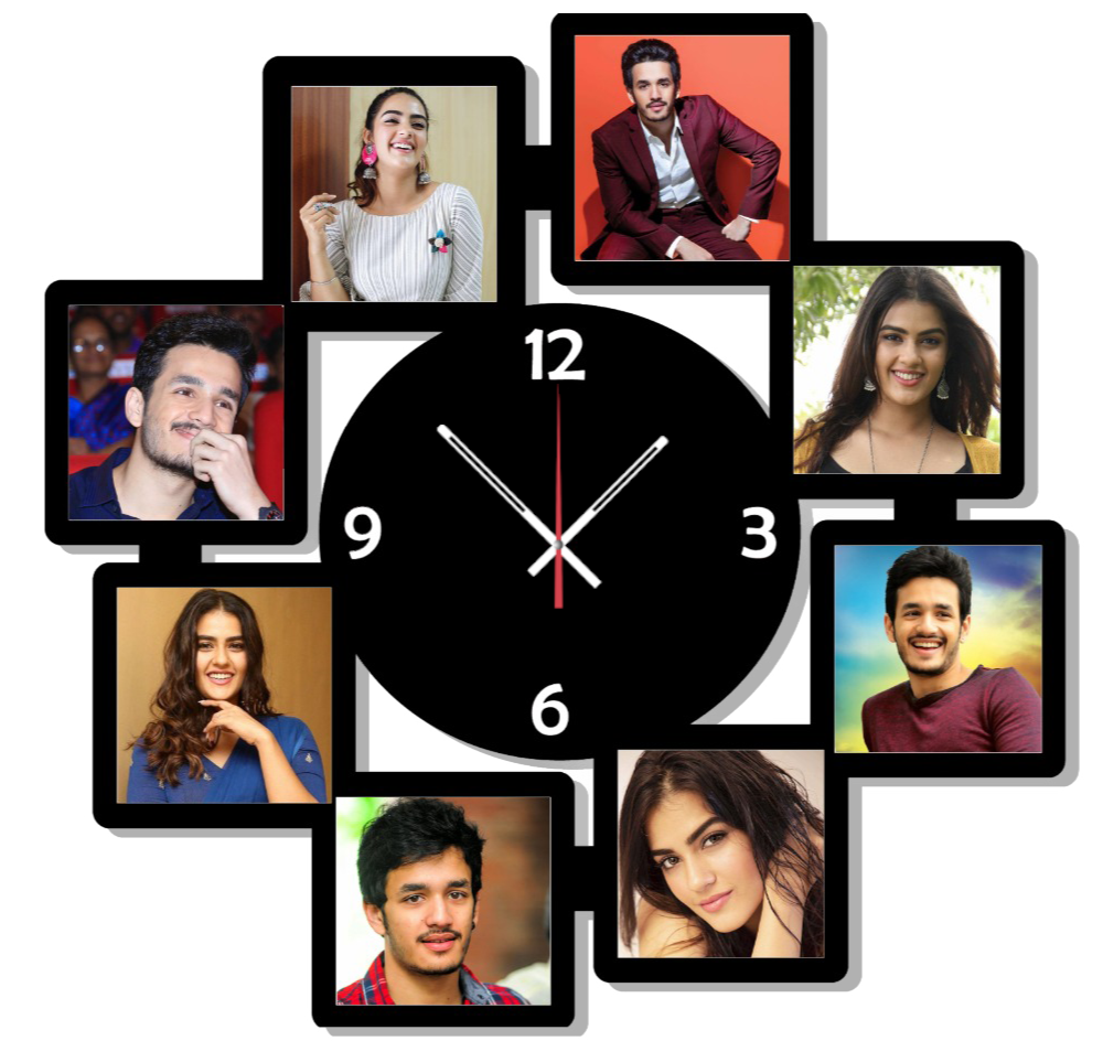 Wall Clock - Personalised 8 Pic