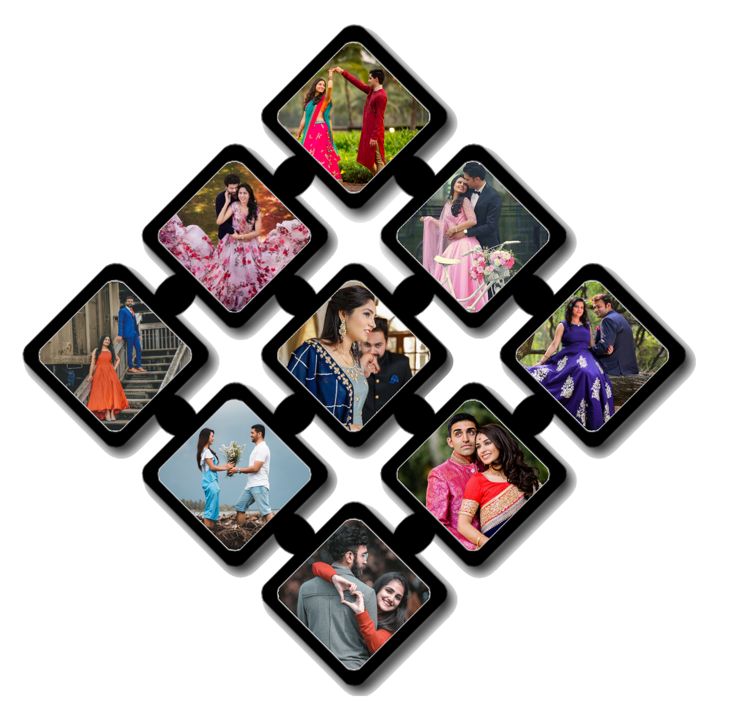 Personalised 9 Photo Designer Frame