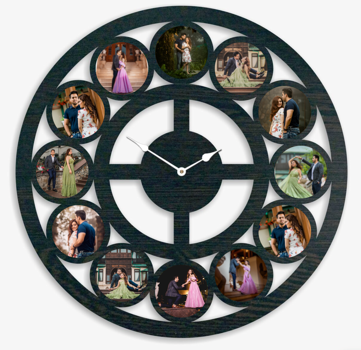 Personalised 12 Photo Designer Wall Clock