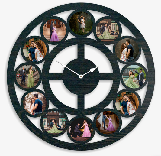 Personalised 12 Photo Designer Wall Clock